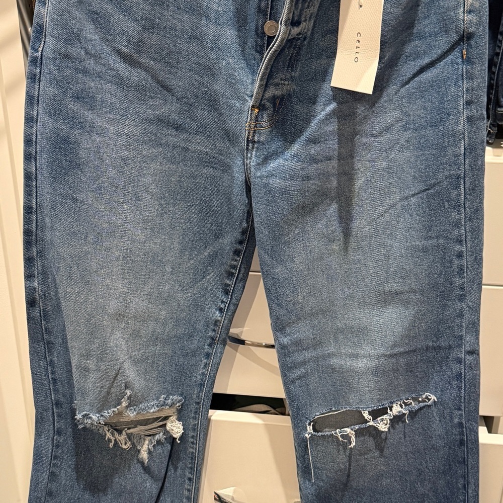 Cello Women's size 13 Classic Blue Ripped Boyfriend Jeans